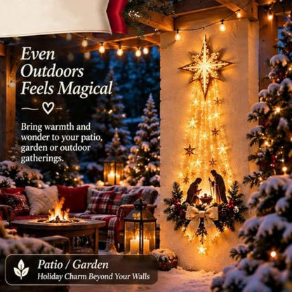 Lighted Nativity Hanging Wall Art - LED Religious Christmas Decor - 1pc