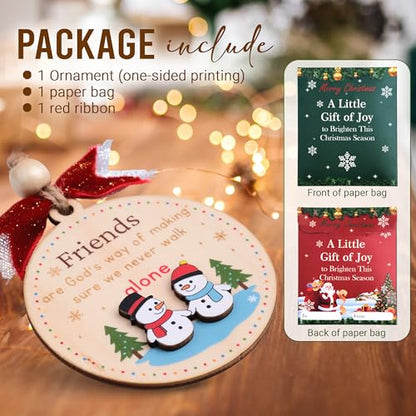 Friend Christmas Ornament – Wooden Friendship Ornament for Women (B75) – 3-Inch Keepsake