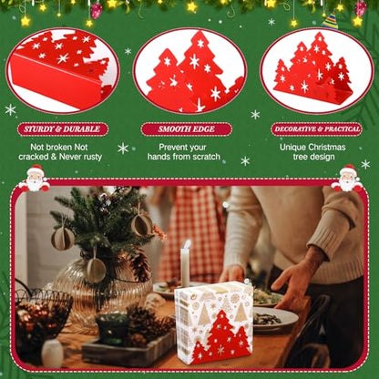 Red Christmas Tree Napkin Holder for Table Decor - Iron, 6.3x4.8x2.5 Inches