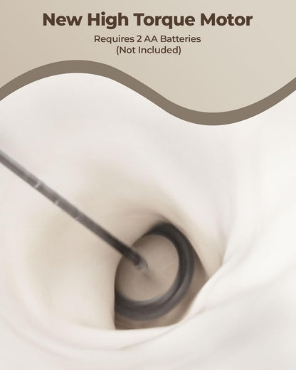 SimpleTaste Milk Frother - Handheld Electric Foam Maker for Cappuccino & Latte - Blizzard White