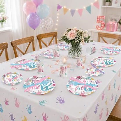 Officially a Handful 5th Birthday Party Decorations - Girl, 16 Pieces, 5th Variation
