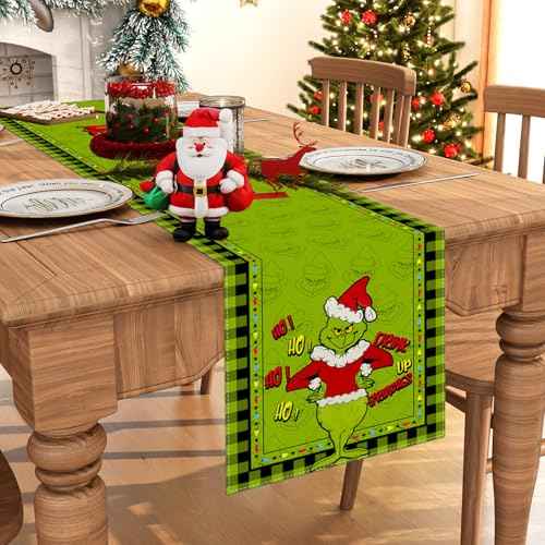 Christmas Table Runner 13x72 Inch Christmas Xmas Winter Holiday Decorations and Supplies for Home Kitchen Dining Room Table Decor