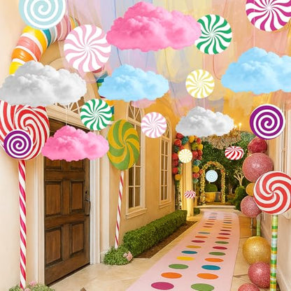 17 Pcs Pastel Candy Cloud Ceiling Decorations Set - Christmas Room Decor - Variation of Candy 26