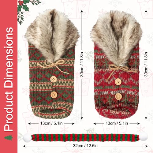Christmas Santa Wine Bottle Cover Set - Style C, Plush Hat & Scarf, Holiday Table Decor