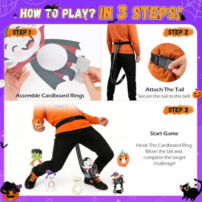 Halloween Tail Game Set for Adults & Kids, Party Fun Interactive Game