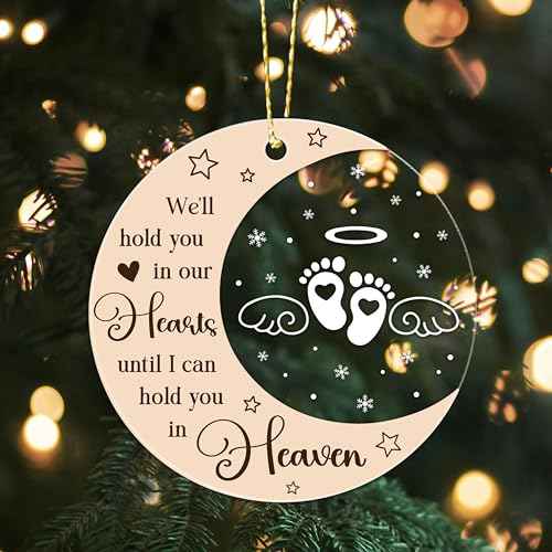 Baby Memorial Gift - Infant Loss and Miscarriage Ornament for Christmas Tree - Stillborn Angel Sympathy Gifts for Mom/Dad (H50)