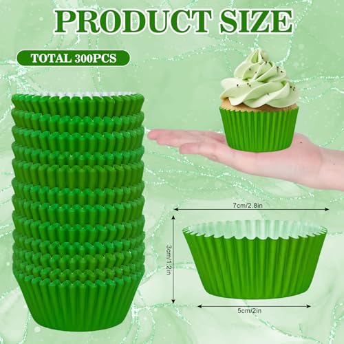Grass Green Cupcake Liners 300pcs Christmas Baking Cups for Holiday Parties