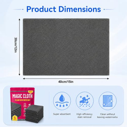 Microfiber Cleaning Cloth - Streak-Free Multi-Surface Wipes for Glass, Kitchen, Car, Screens