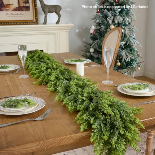 9FT Artificial Cedar Garland for Christmas Decoration Indoor - Lifelong Faux Greenery