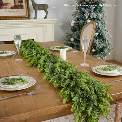 9FT Artificial Cedar Garland for Christmas Decoration Indoor - Lifelong Faux Greenery
