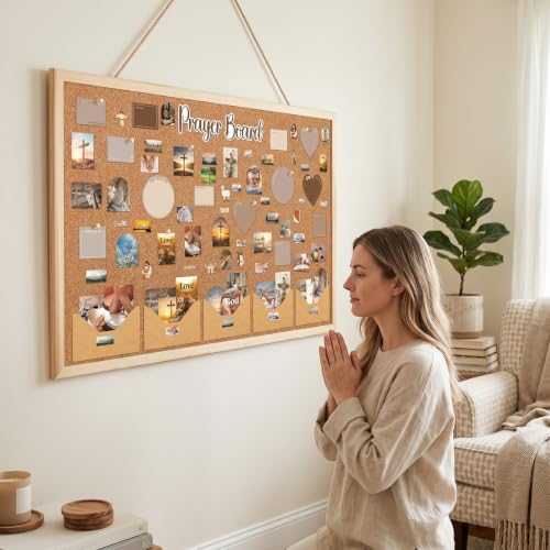 Christian Prayer Board Kit with Bible Verses & Stickers - 15.7 x 11.8 Inch - Religious Supplies