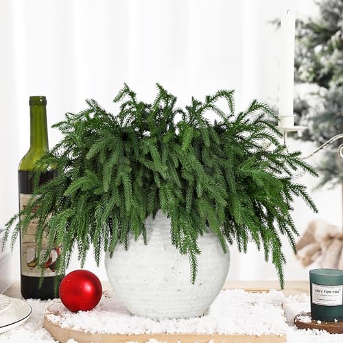Artificial Christmas Pine Branches 12 Pcs Realistic Drop Shapeable Greenery