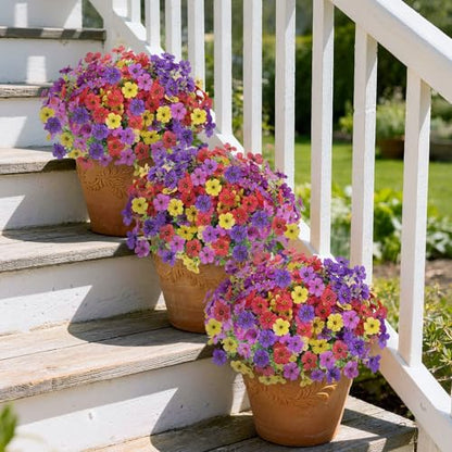 Outdoor Artificial Flowers Set - Faux Mums & Blooming Plants for Garden & Decor