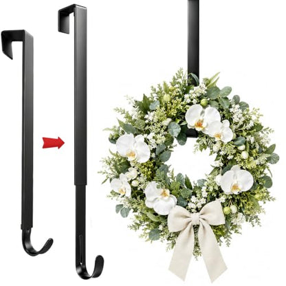 Adjustable Wreath Hanger for Front Door - 15-25 Inch Seasonal Decor Organizer