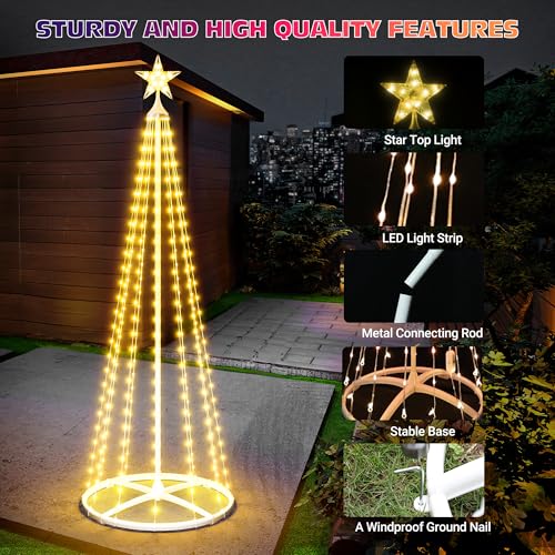 5FT Smart Cone Christmas Tree with Multicolor LED Lights, App & Remote Control