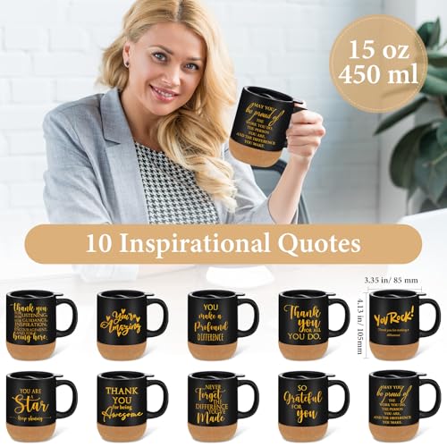 Classic 10 Pack Employee Appreciation Coffee Mug Set with Colorful Messages