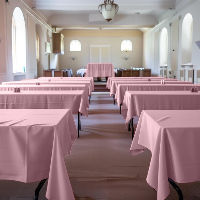 Niuara Pink Plastic Tablecloth - 4 Pack 54" x 108" Disposable Covers for Parties & Gatherings