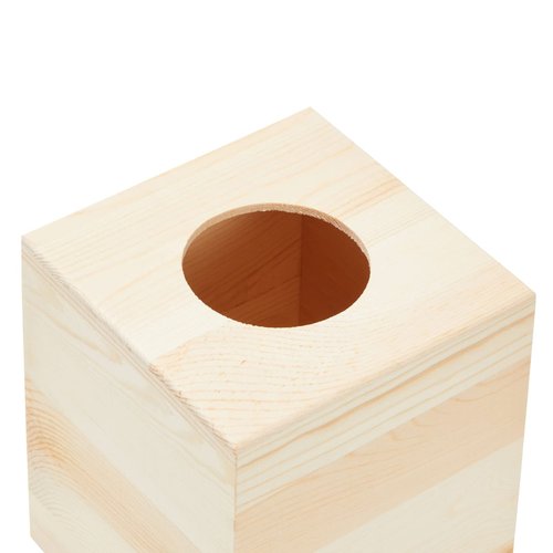 Juvale Unfinished Wood Tissue Box Cover - Square Wooden Tissue Holder with Slide Out Bottom for DIY Projects, Home Decor, Art Craft, and Bathroom Decor (5x5.8 in)