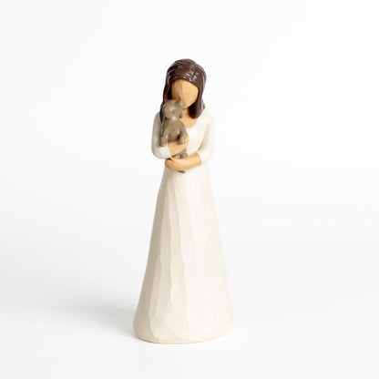 Skiennix Dog Memorial Gifts - Hand-Painted Resin Figurine of Girl Hugging Dog | Thoughtful Friendship Decor