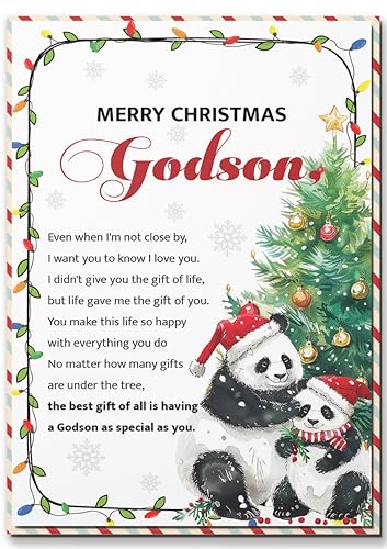Godson Christmas Card with Envelope and Seal - Holiday Greeting Card for Godson