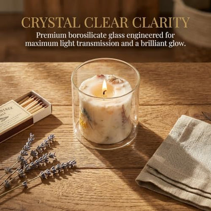 Clear Glass Hurricane Candle Holder Sleeve 4x4 Inch - Decorative Windproof Cover