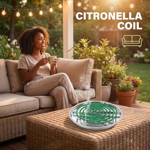 Citronella Incense Coil Outdoor 20 Count with Stands – Long-Lasting Mosquito Repellent