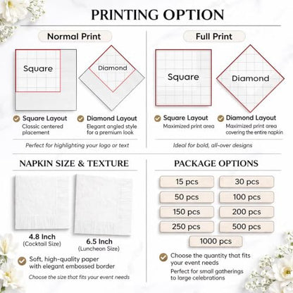 Personalized 30th Birthday Napkins with Photo and Text - Design 1