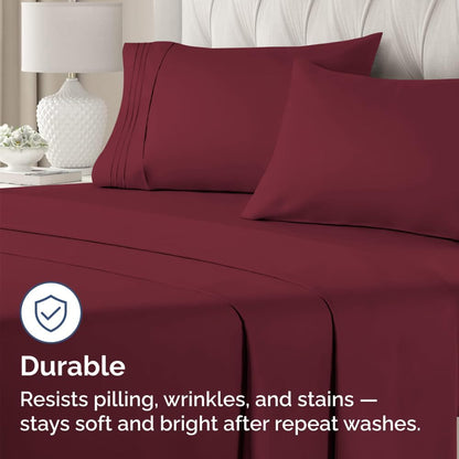 Skiennix Body Pillowcases Set of 2 | 20x54 Long Soft Covers for Side Sleepers - Comfy, Wrinkle-Free, Machine Washable - Burgundy