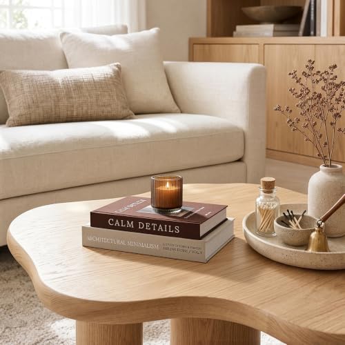 Decorative Linen Faux Book Set - Oatmeal-Brown, 2 Sizes for Home & Office
