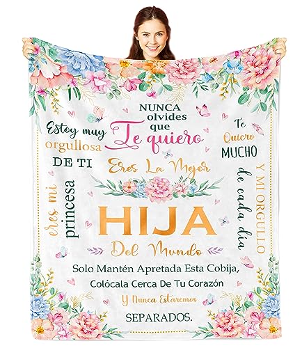 80x60in Throw Blanket for Hija Gift in Spanish - Daughter Birthday & Graduation