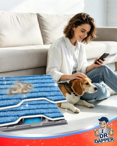 Reusable Mop Pads Compatible with Shark Vac Mop VM252 VM250 VM401 Blue 1+4+8 Pack