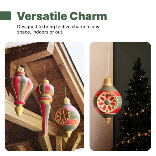 Large Outdoor Christmas Ornaments Set - Paintable, Weather-Resistant Holiday Decorations