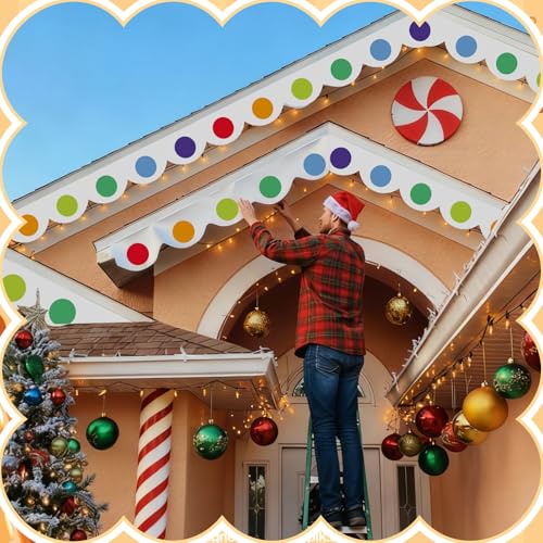 Gingerbread Christmas Decorations Banner Set - 4 Pieces, 26ft Outdoor Holiday Yard Decor