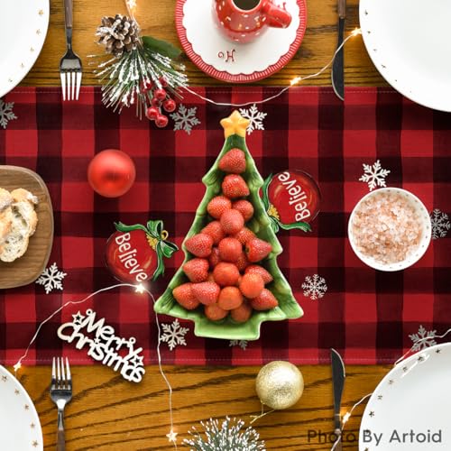 Gnome Christmas Table Runner 13x90 inch - Artoid Mode Red & Black