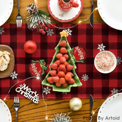 Gnome Christmas Table Runner 13x90 inch - Artoid Mode Red & Black