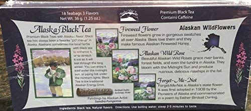 Alaska Alaskan Black Wildflower Tea Sampler 18c ct 3 Flavors