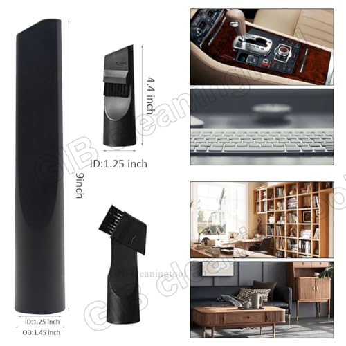 11 Pcs Household Vacuum Attachments for Shop Vac Accessories - 2 1/2" to 1 1/4" Vacuum Hose Adapter, 1 7/8" to 1" Adapter for Shop Vac, 1 1/4" Vacuum Brush Flexible Crevice Tool