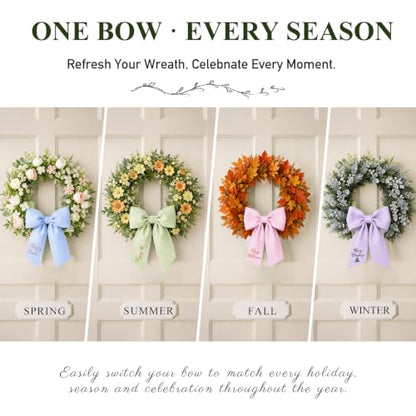 Personalized Wreath Sash for Front Door - Custom Embroidered Ribbon Style 1