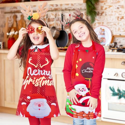 Kids Rainbow Unicorn Chef Apron Small 3-5 Years Christmas Tree Design