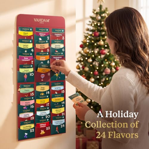Tea Advent Calendar 2026 - 24 Unique Tea Bags Gift Set, Tea Countdown