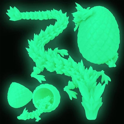 3D Printed Dragon Figurine with Egg - Unique Collectible Home Office Decor