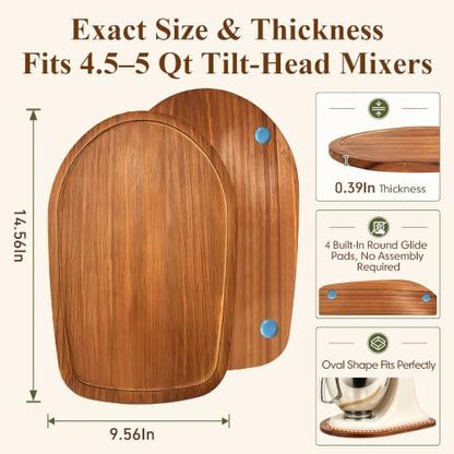 KitchenAid 4.5-5 Qt Tilt-Head Mixer Slider Mat - Brown, Pine Wood