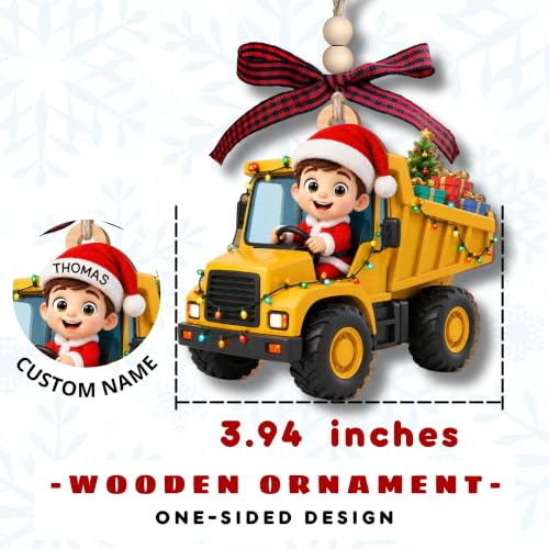 Dump Truck Christmas Ornament - Kids Construction Toy for Tree Decoration - Variation of THIS listing