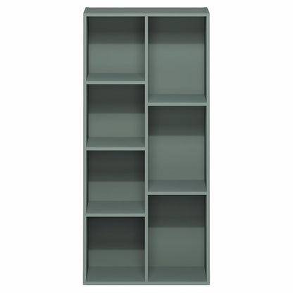 Furinno LUDER Book Shelf, 7-Cube Bookshelf, Bookcase with Open Shelves, 9.4 x 19.5 x 41.7, Easy Assembly, for Living Room, Bedroom, Home Office, Sage Green
