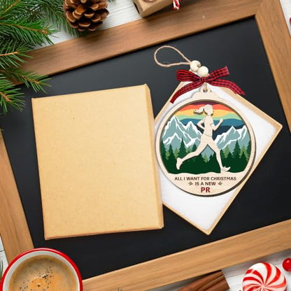 HEXMOZ Christmas Running Gifts for Women - Running Ornament Set - Running 4
