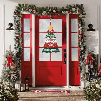 Have Yourself a Merry Little Christmas Hanging Signs Set of 5 - Colorful Wooden Holiday Decor