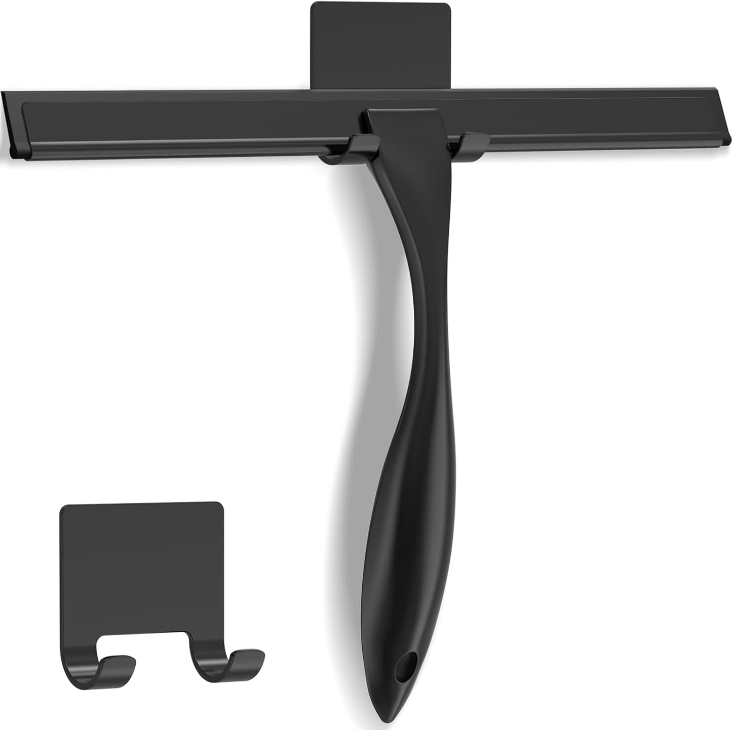 Skiennix All-Purpose Stainless Steel Shower Squeegee - 10 Inch Black Bathroom Cleaner Tool