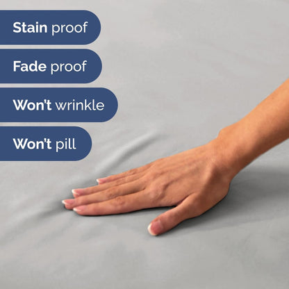 Short Queen Size 4-Piece Sheet Set by Oeko-Tex | Soft, Breathable & Cooling Bed Sheets with Deep Pockets - French Grey