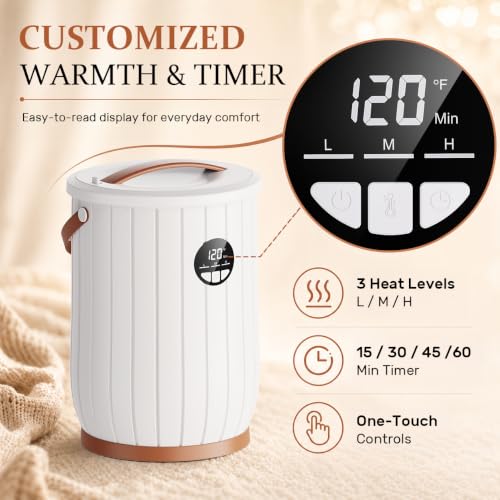 Large 22L Towel Warmer for Bathroom with LED Display & Auto Shut Off