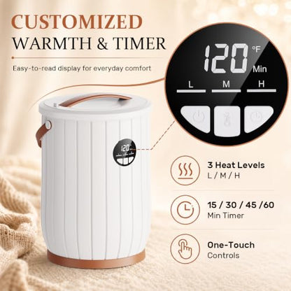 Large 22L Towel Warmer for Bathroom with LED Display & Auto Shut Off